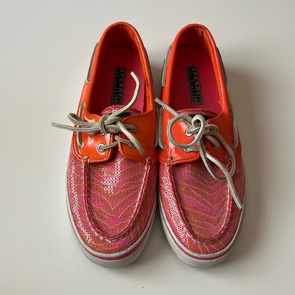 Pink & Orange Sperry Topsiders Women’s 7